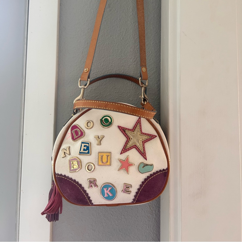 Vintage Dooney & Bourke Charm Mini Bowler Crossbody Satchel Handbag